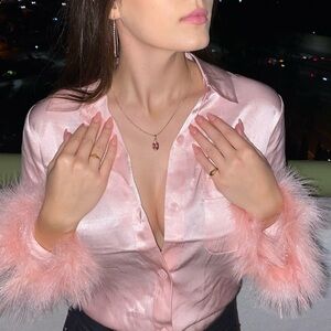 Forever 21 pink feather PJ set